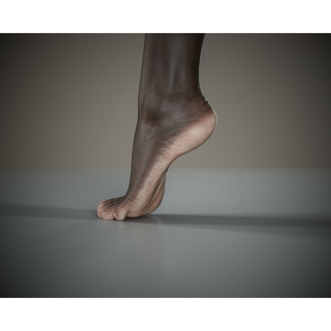Woman Foot 3D Model – Low Poly Game Ready Asset, FBX, OBJ - View 27
