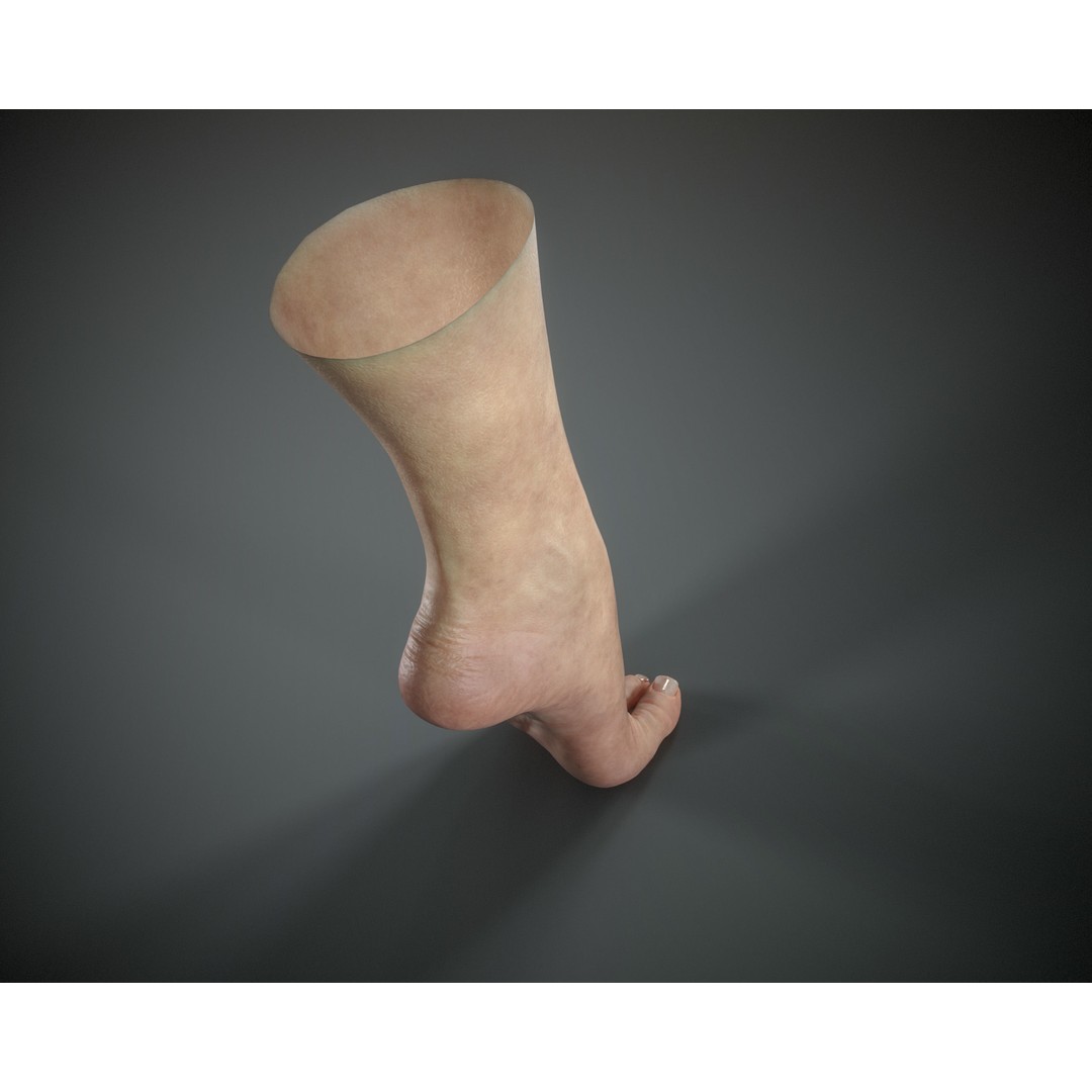 Woman Foot 3D Model – Low Poly Game Ready Asset, FBX, OBJ - View 6
