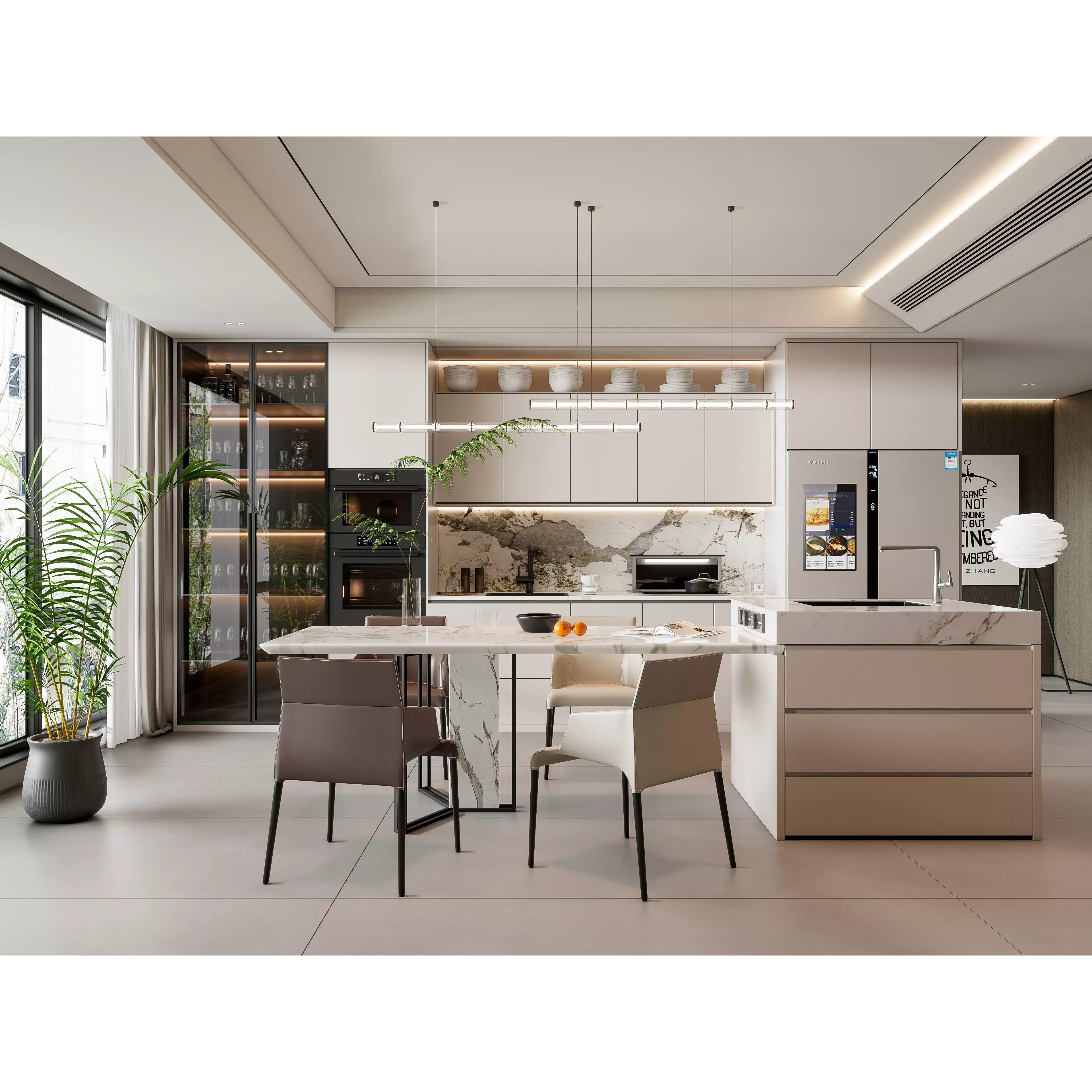 Modern Kitchen Interior - Ready-to-Render 3D Model - View 2