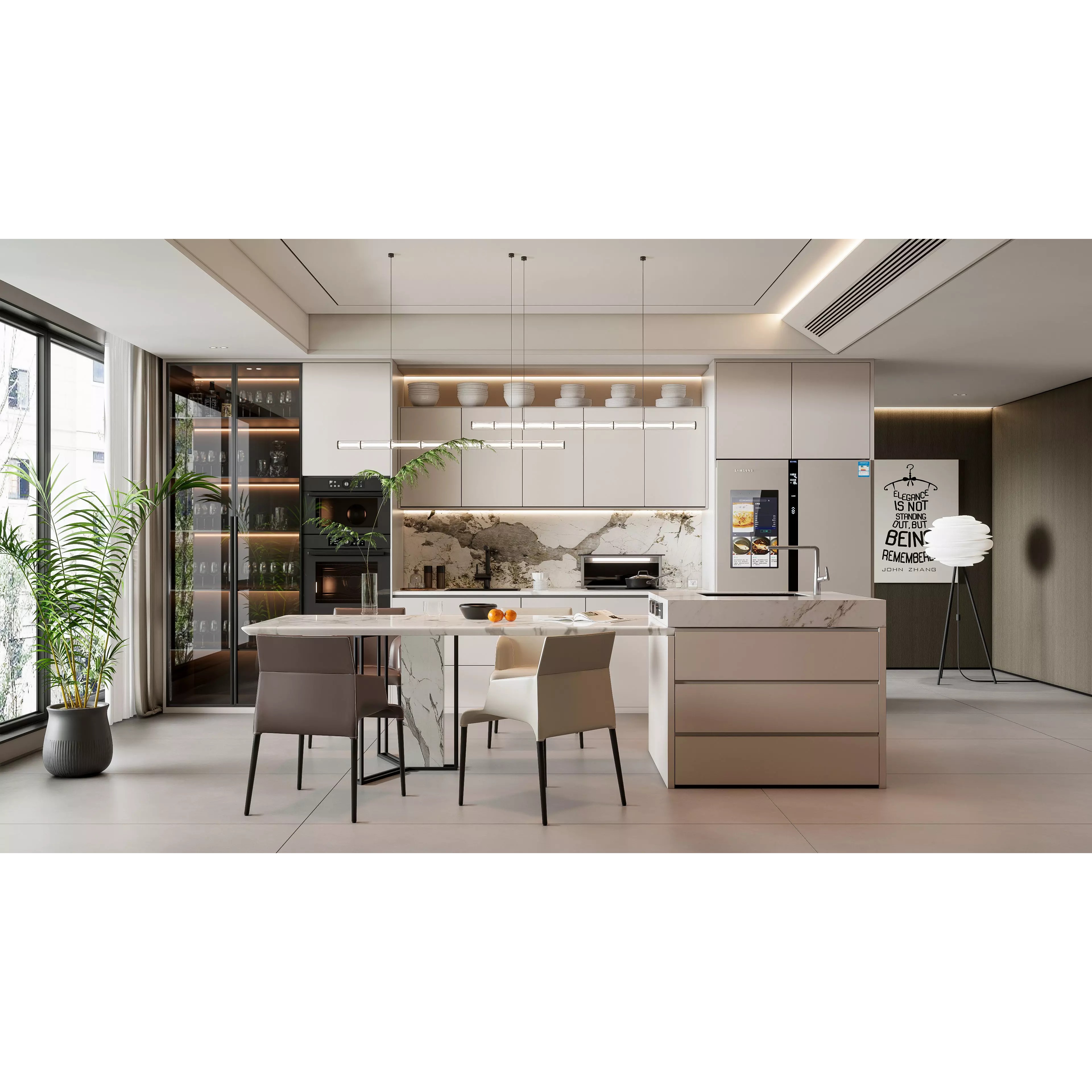 Modern Kitchen Interior - Ready-to-Render 3D Model - View 3