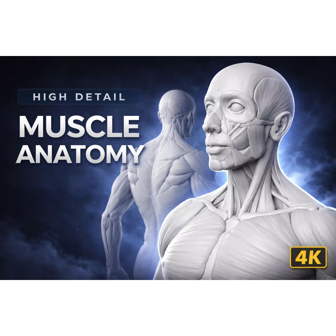 Human Anatomical Muscle 3D Model – Realistic High-Quality Asset, FBX, Blender - View 11