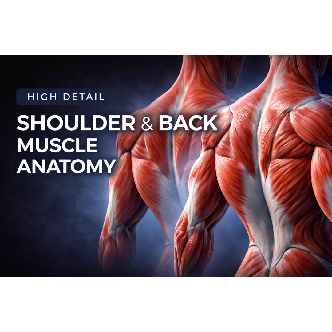Human Anatomical Muscle 3D Model – Realistic High-Quality Asset, FBX, Blender - View 3