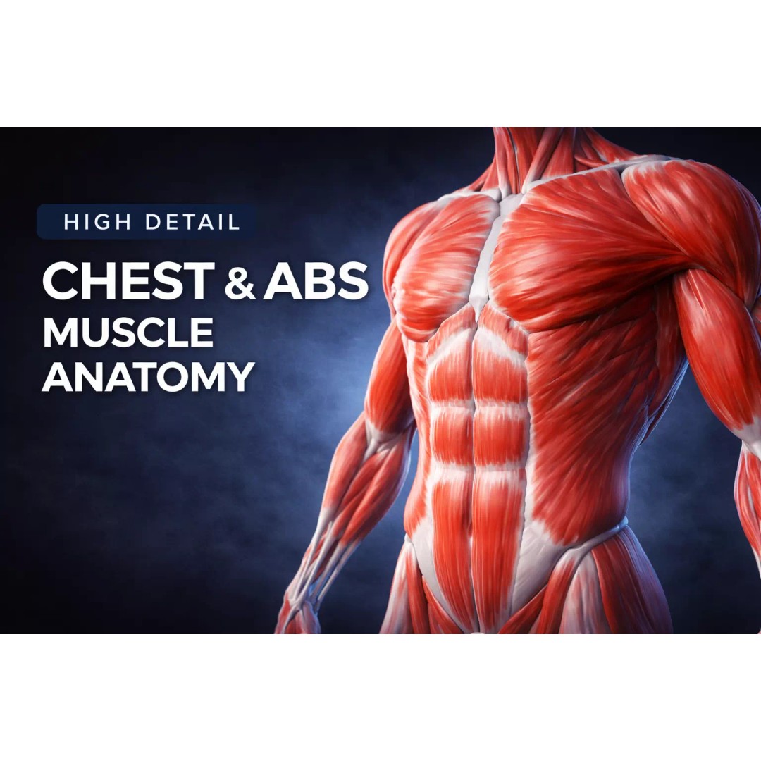 Human Anatomical Muscle 3D Model – Realistic High-Quality Asset, FBX, Blender - View 4