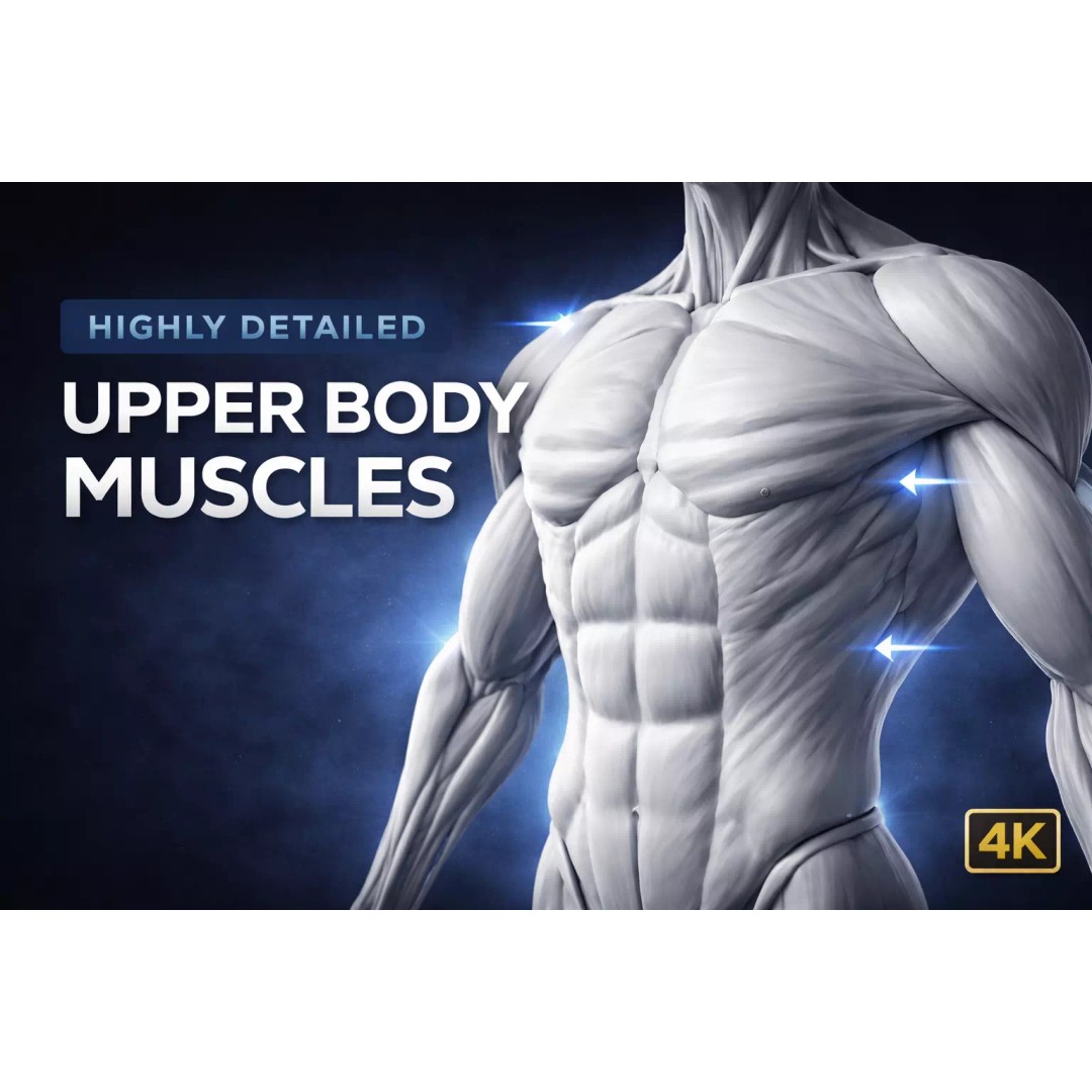 Human Anatomical Muscle 3D Model – Realistic High-Quality Asset, FBX, Blender - View 9