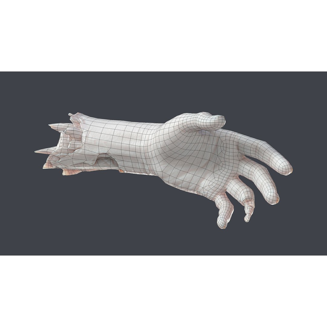 Severed Hand 3D Model – Low Poly Game Asset, PBR Textures, FBX
