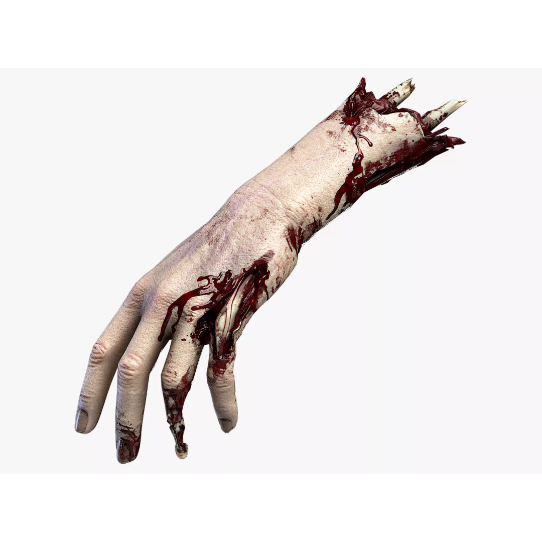 Severed Hand 3D Model – Low Poly Game Asset, PBR Textures, FBX - View 2