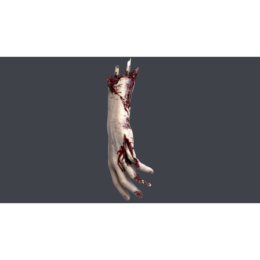 Severed Hand 3D Model – Low Poly Game Asset, PBR Textures, FBX - View 6