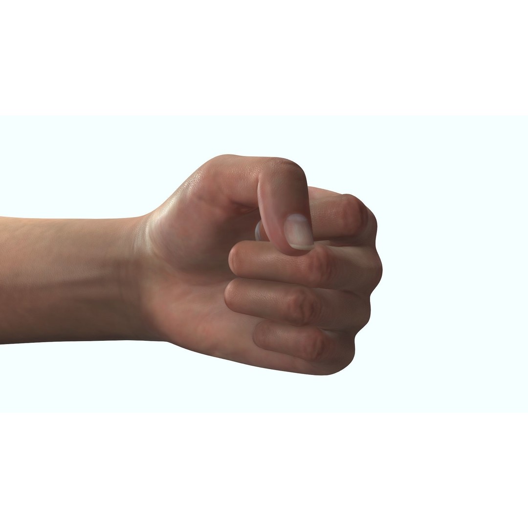 Female Hand 3D Model – Rigged Low Poly Anatomy for Animation - View 13