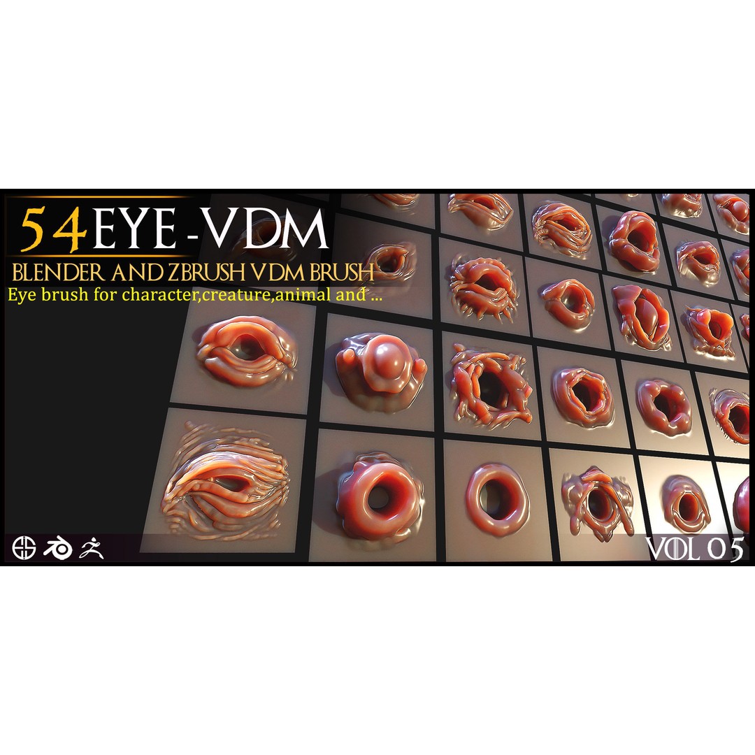 Eye-54 VDM Eye-Character 3D Model – VDM Brushes for Blender & Zbrush - View 12