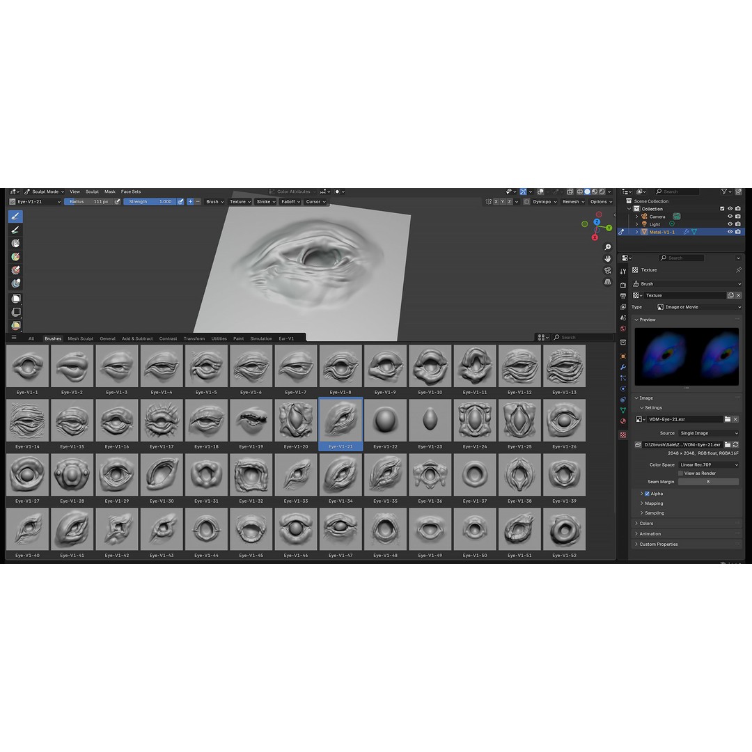 Eye-54 VDM Eye-Character 3D Model – VDM Brushes for Blender & Zbrush - View 5