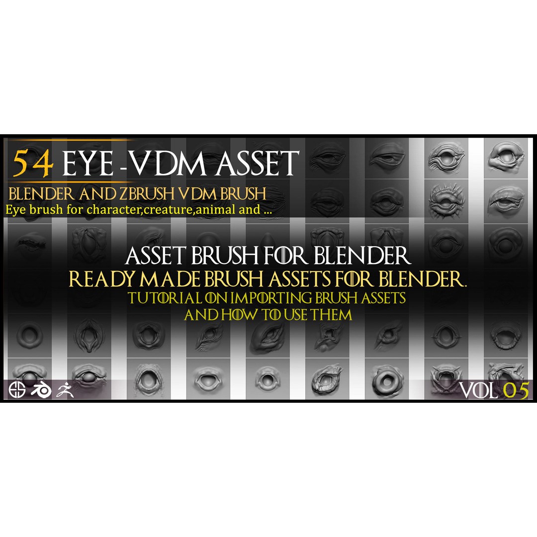 Eye-54 VDM Eye-Character 3D Model – VDM Brushes for Blender & Zbrush - View 8