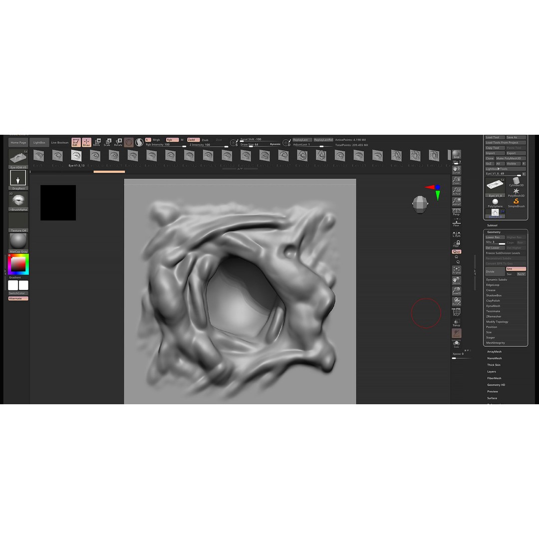 Eye-54 VDM Eye-Character 3D Model – VDM Brushes for Blender & Zbrush - View 9