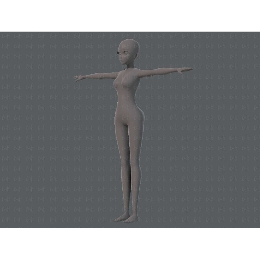 Base Mesh Woman 3D Model – Low Poly Cartoon Character for Animation - View 10