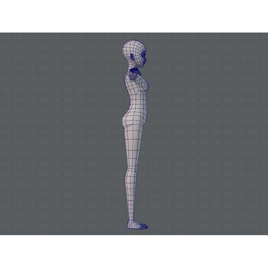 Base Mesh Woman 3D Model – Low Poly Cartoon Character for Animation - View 13