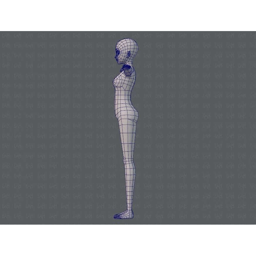 Base Mesh Woman 3D Model – Low Poly Cartoon Character for Animation - View 17
