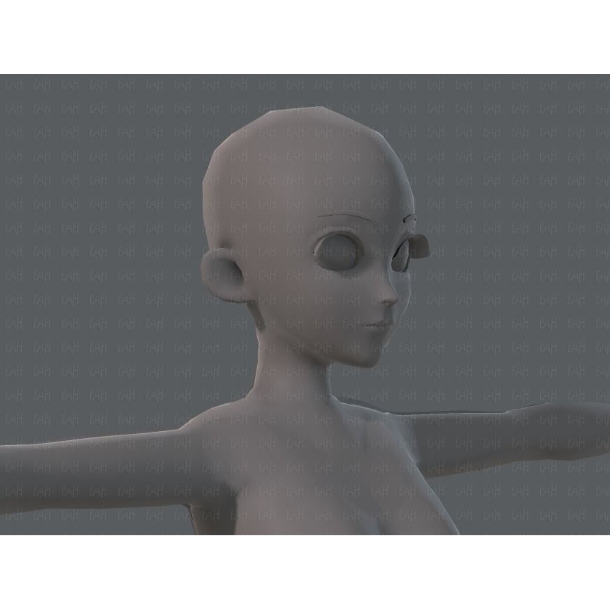Base Mesh Woman 3D Model – Low Poly Cartoon Character for Animation - View 20