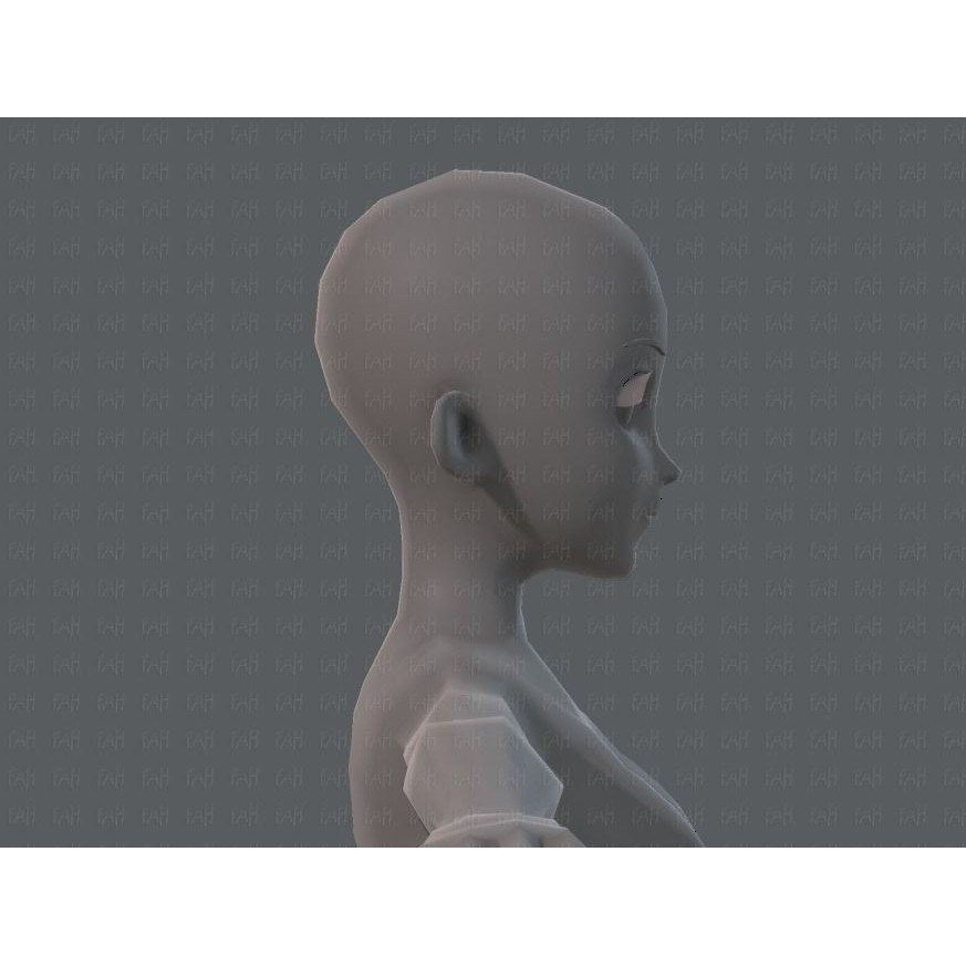 Base Mesh Woman 3D Model – Low Poly Cartoon Character for Animation - View 21