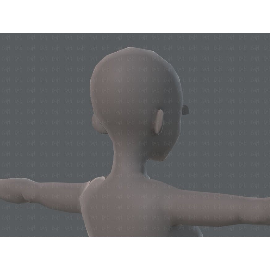Base Mesh Woman 3D Model – Low Poly Cartoon Character for Animation - View 22