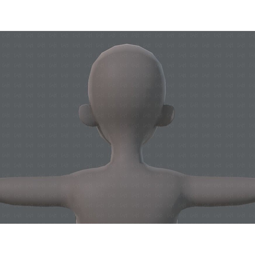 Base Mesh Woman 3D Model – Low Poly Cartoon Character for Animation - View 23