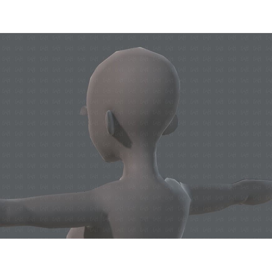Base Mesh Woman 3D Model – Low Poly Cartoon Character for Animation - View 24
