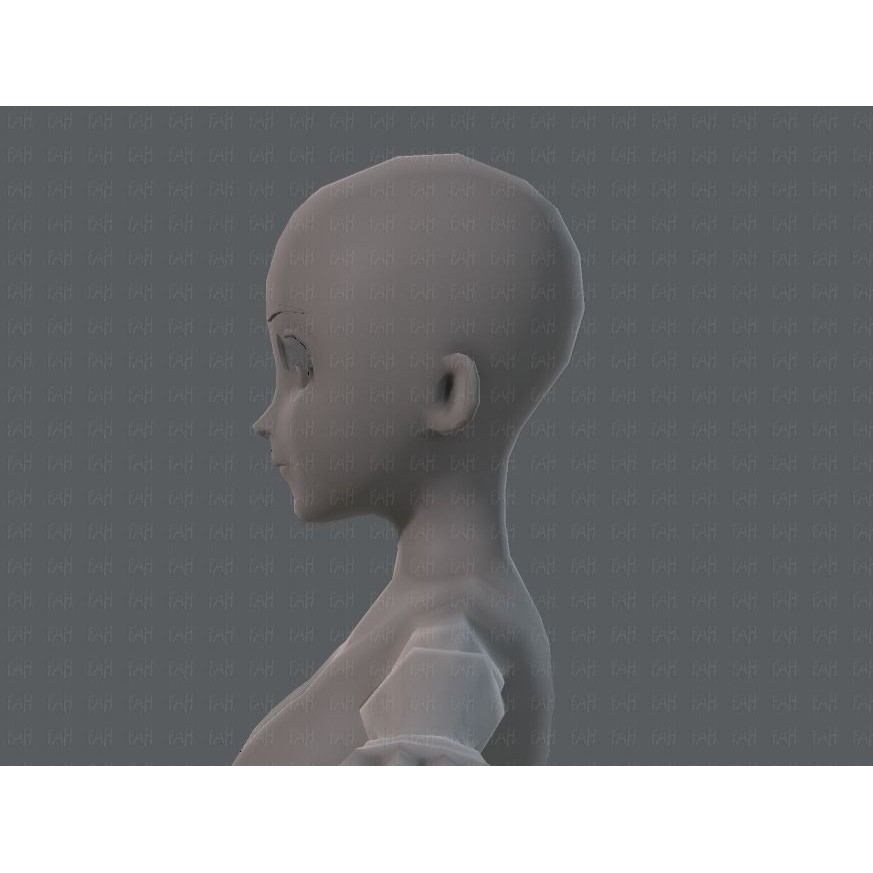 Base Mesh Woman 3D Model – Low Poly Cartoon Character for Animation - View 25