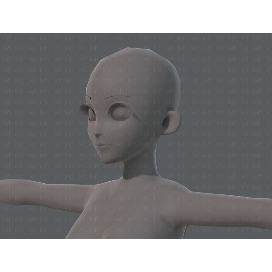Base Mesh Woman 3D Model – Low Poly Cartoon Character for Animation - View 26