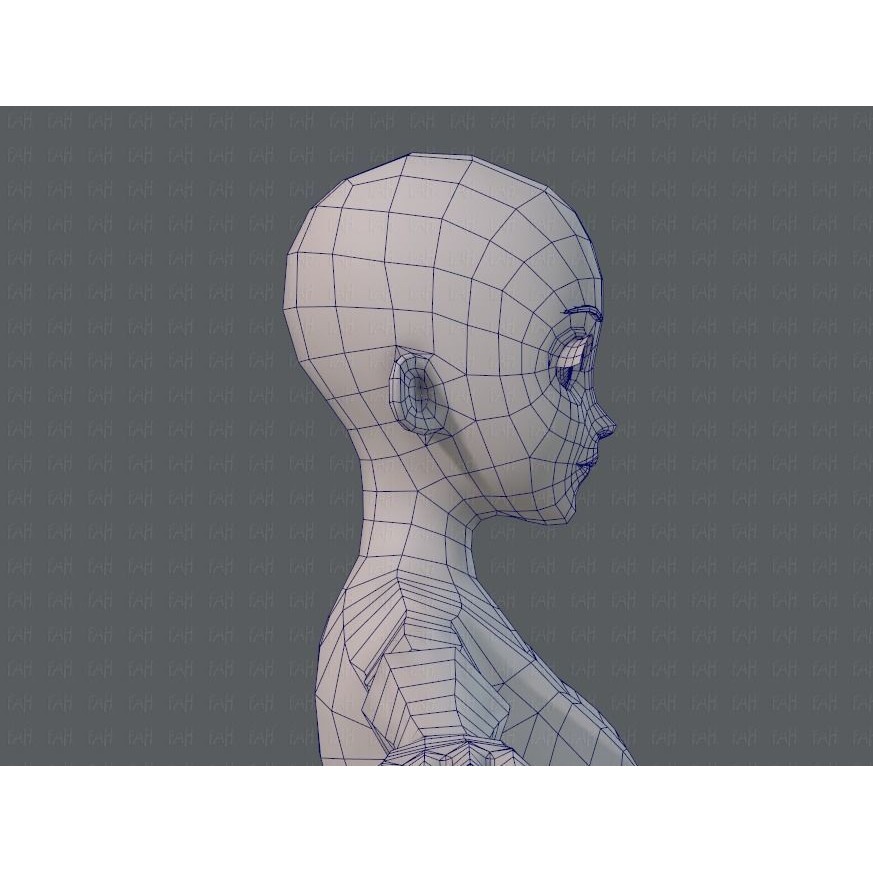 Base Mesh Woman 3D Model – Low Poly Cartoon Character for Animation - View 29