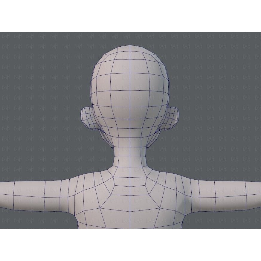 Base Mesh Woman 3D Model – Low Poly Cartoon Character for Animation - View 31