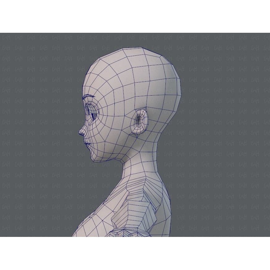 Base Mesh Woman 3D Model – Low Poly Cartoon Character for Animation - View 33