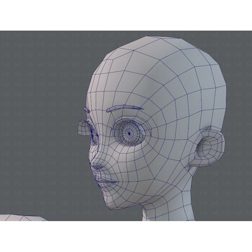 Base Mesh Woman 3D Model – Low Poly Cartoon Character for Animation - View 38