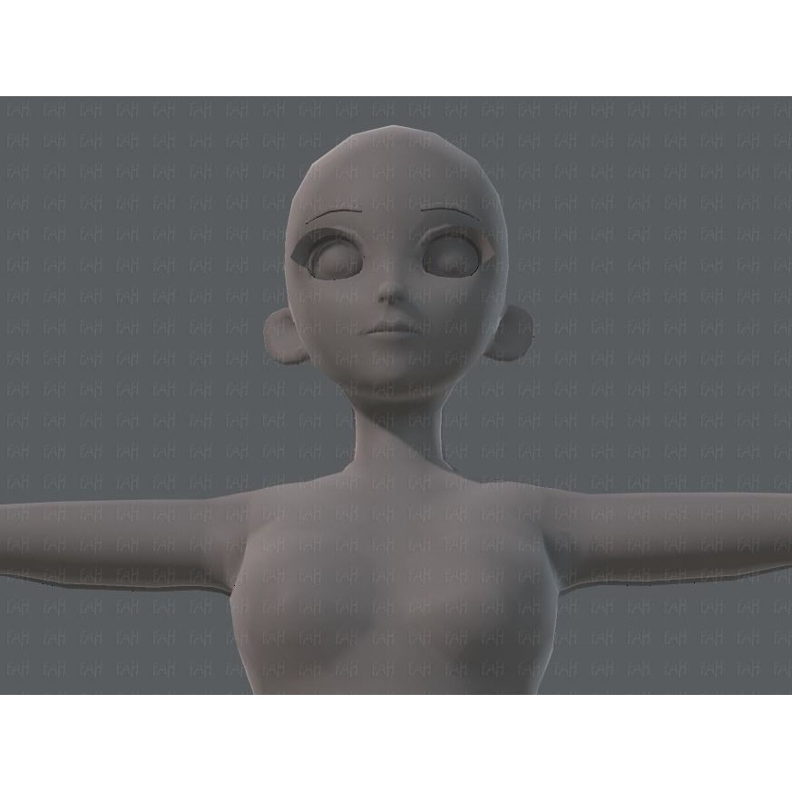 Base Mesh Woman 3D Model – Low Poly Cartoon Character for Animation - View 39