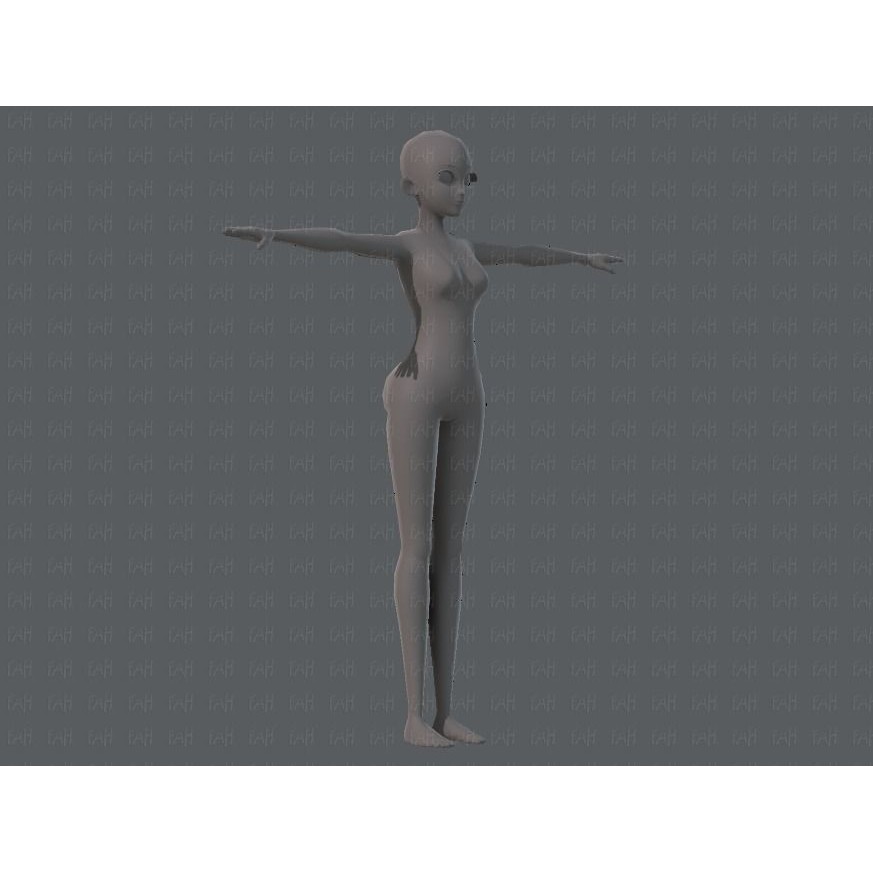 Base Mesh Woman 3D Model – Low Poly Cartoon Character for Animation - View 4
