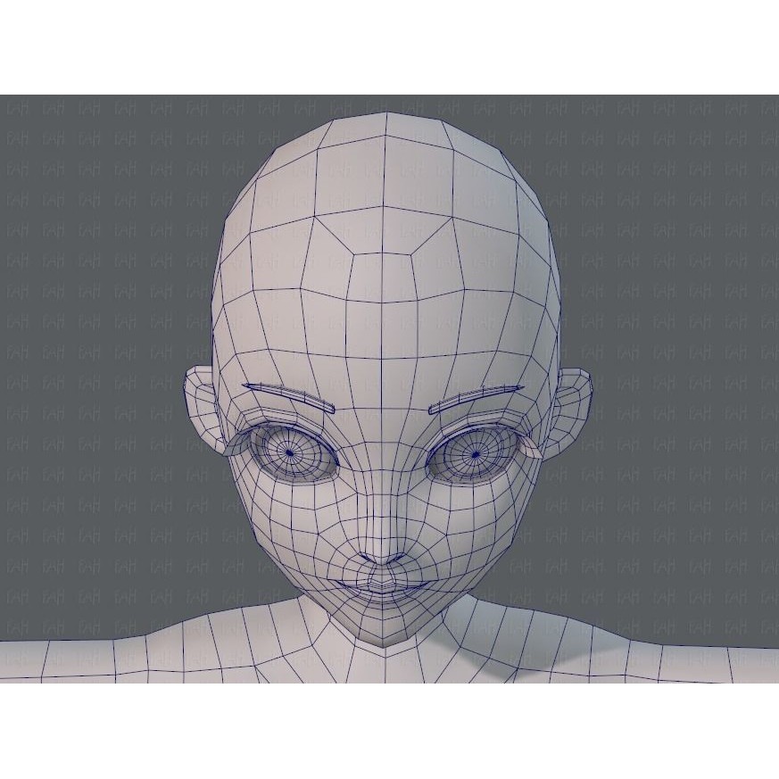 Base Mesh Woman 3D Model – Low Poly Cartoon Character for Animation - View 42