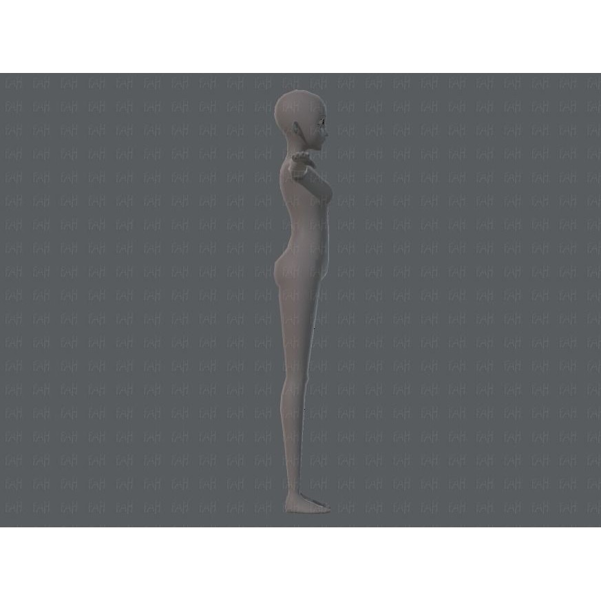 Base Mesh Woman 3D Model – Low Poly Cartoon Character for Animation - View 5