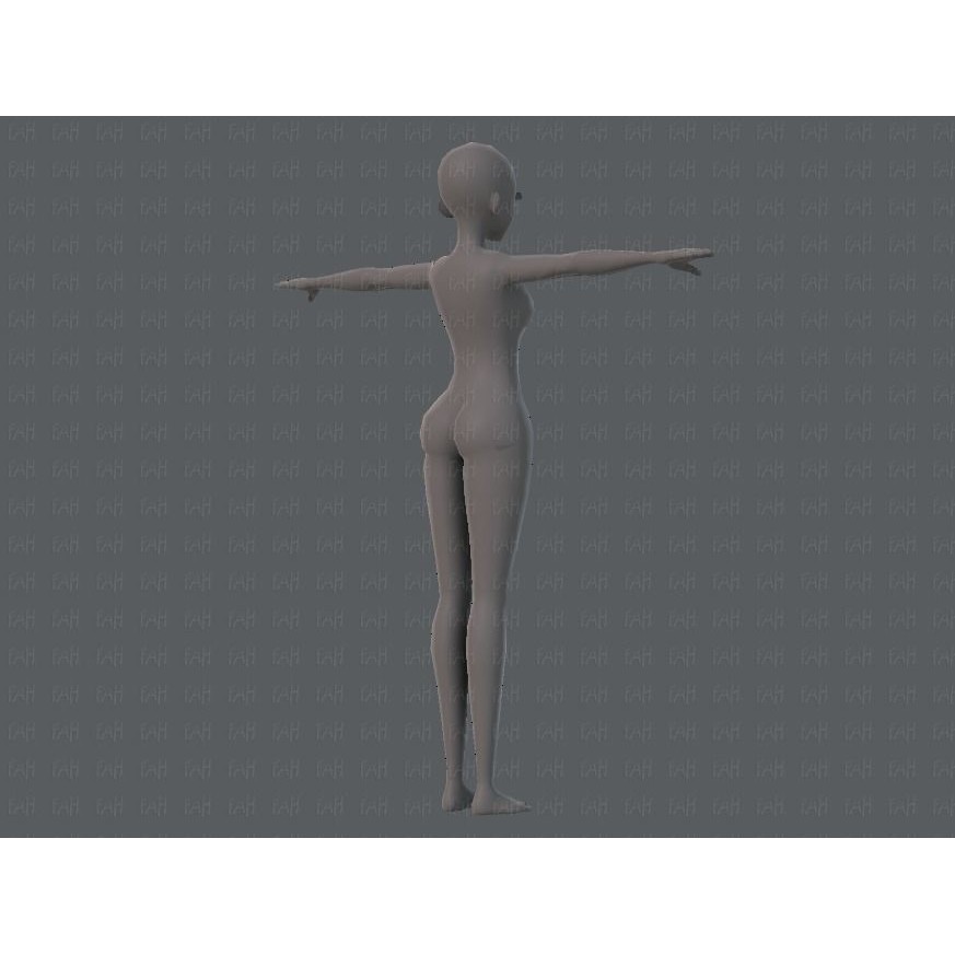 Base Mesh Woman 3D Model – Low Poly Cartoon Character for Animation - View 6