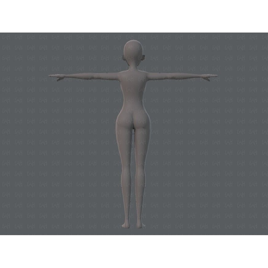 Base Mesh Woman 3D Model – Low Poly Cartoon Character for Animation - View 7