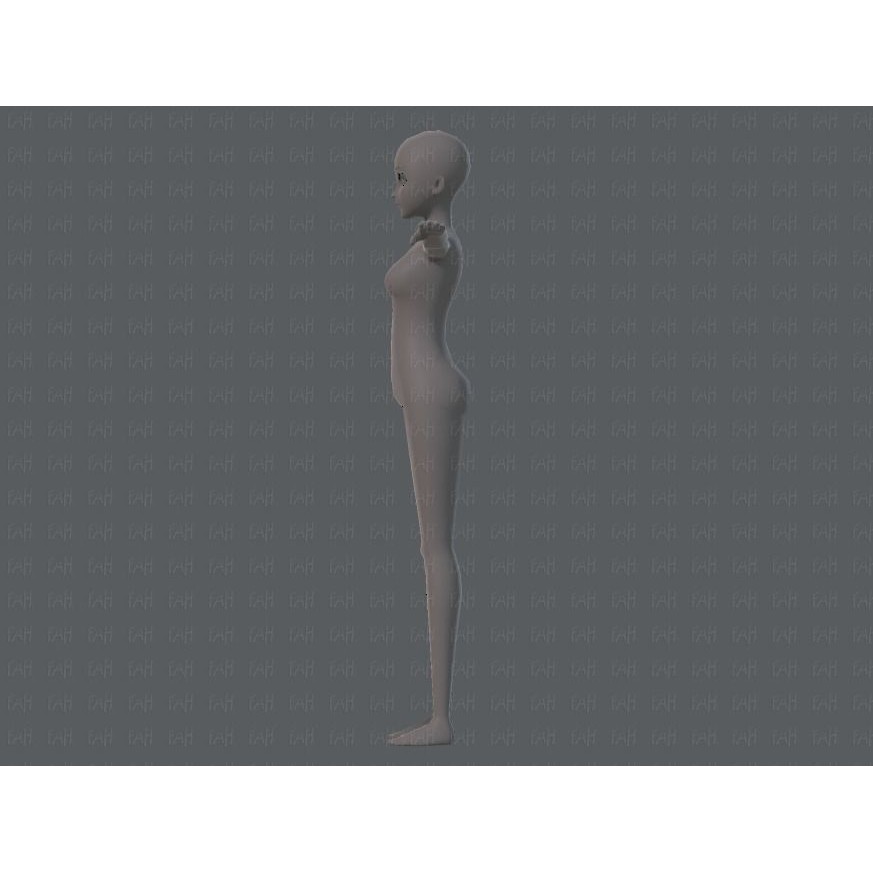 Base Mesh Woman 3D Model – Low Poly Cartoon Character for Animation - View 9