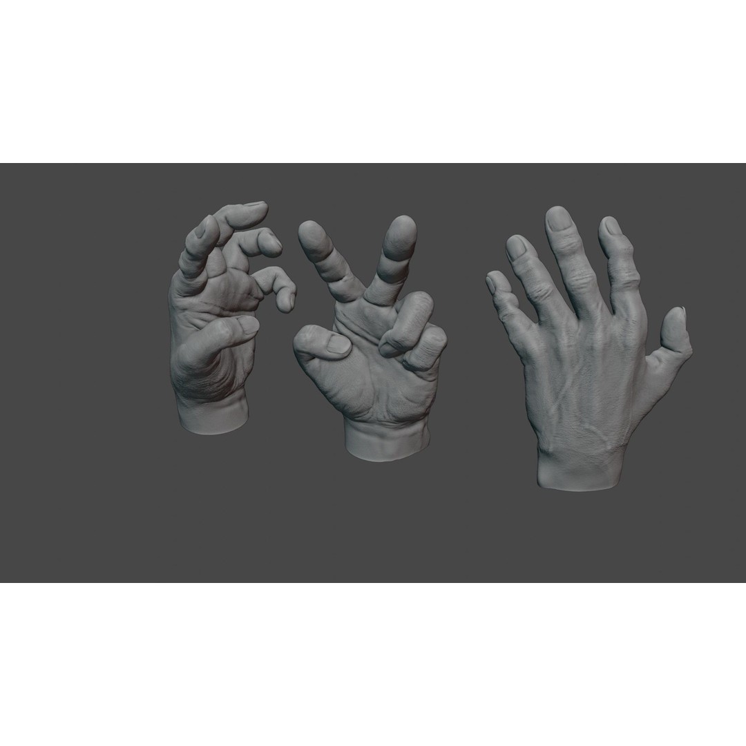 Rigged Human Hand 3D Model – Low Poly PBR Asset for Animation - View 3