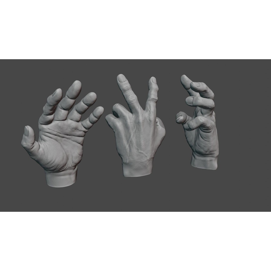 Rigged Human Hand 3D Model – Low Poly PBR Asset for Animation - View 4