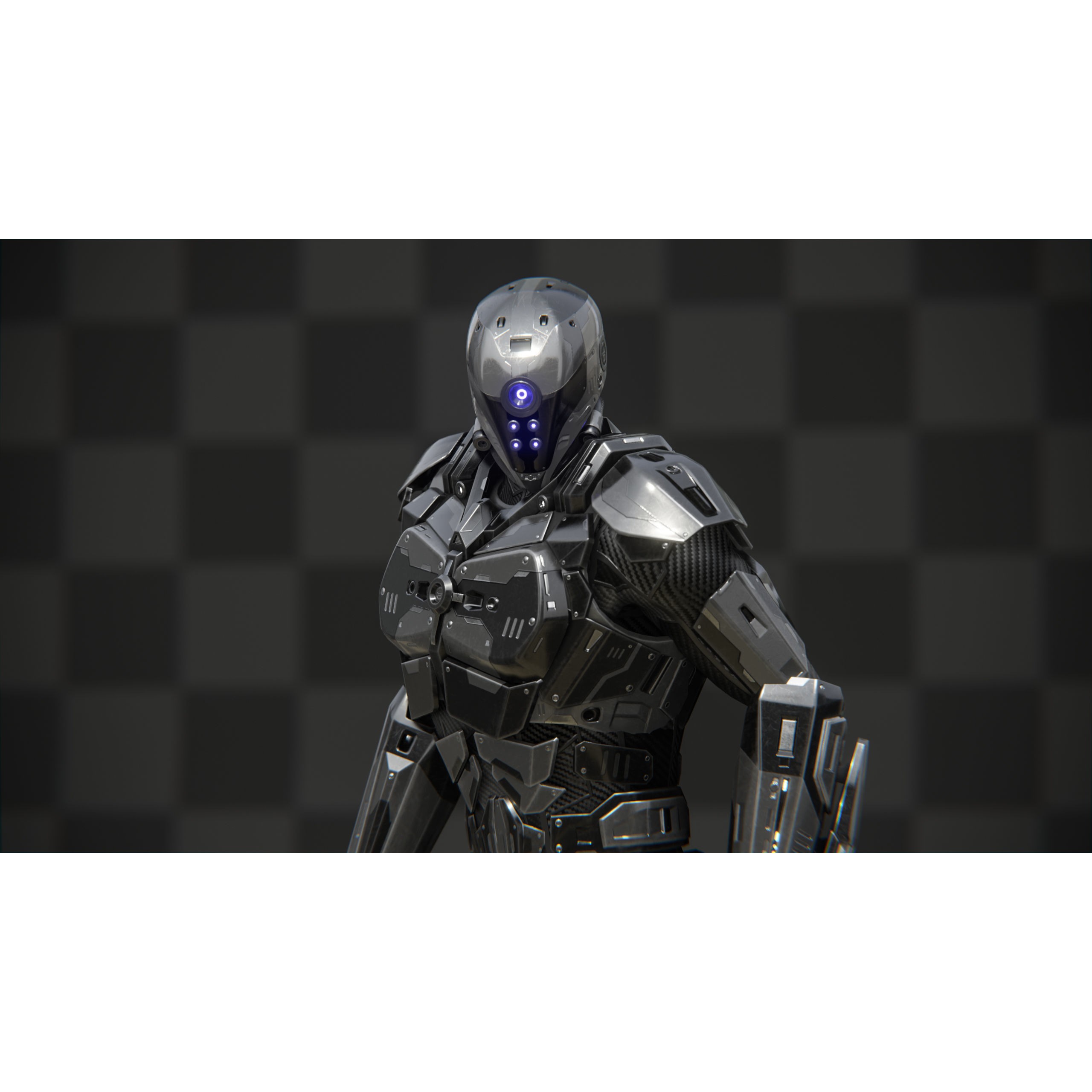Sci-Fi Soldier Combat Suit - Low-Poly Game-Ready 3D Model - View 10
