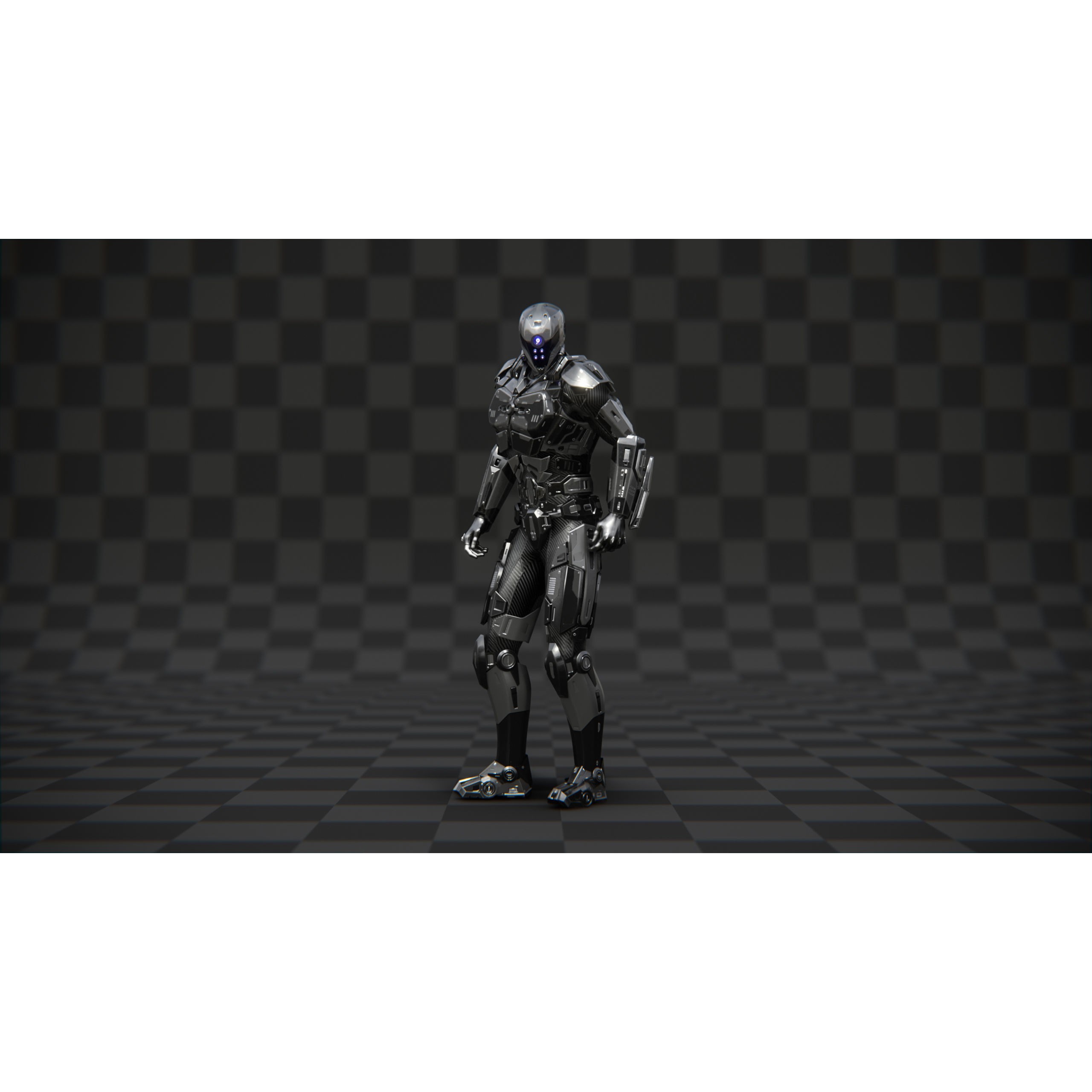 Sci-Fi Soldier Combat Suit - Low-Poly Game-Ready 3D Model - View 14