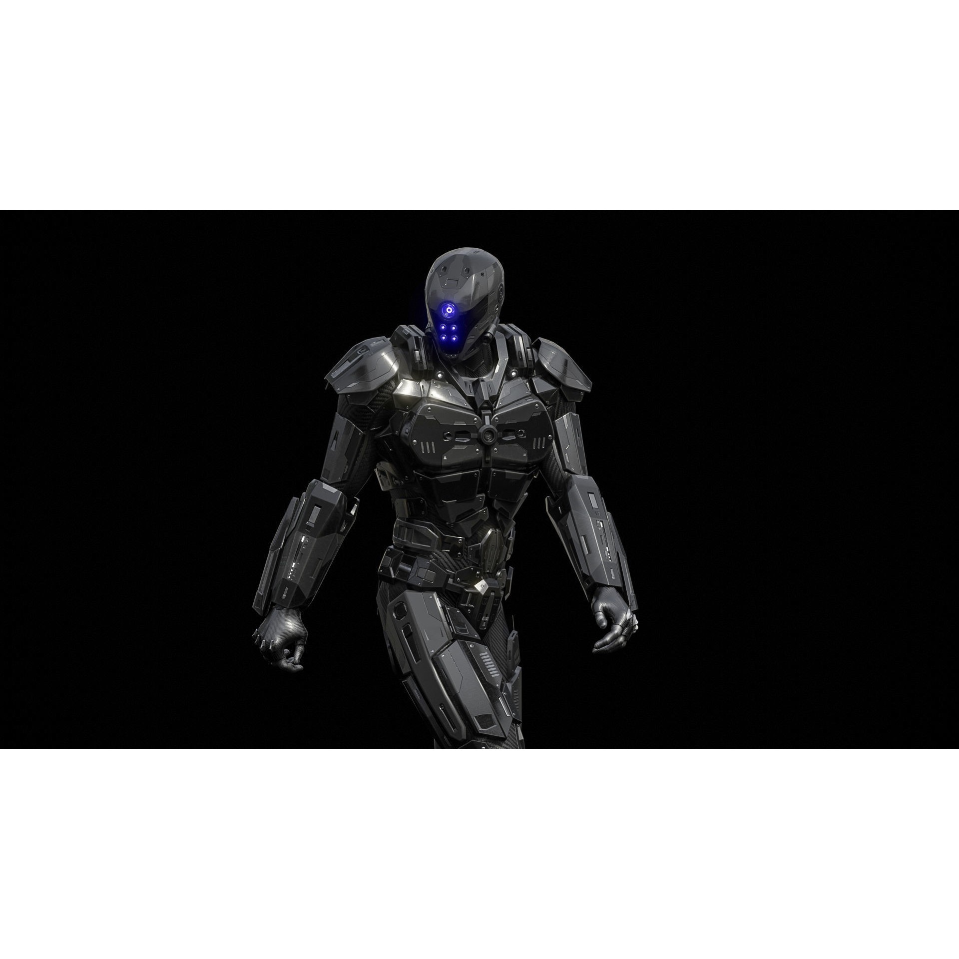 Sci-Fi Soldier Combat Suit - Low-Poly Game-Ready 3D Model - View 19