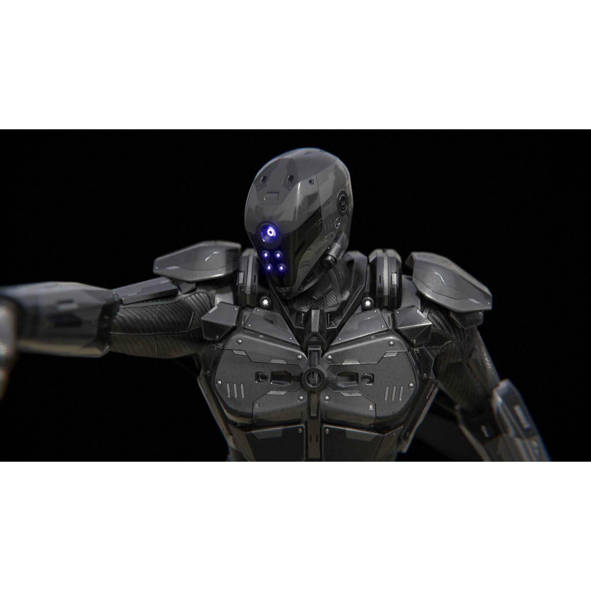 Sci-Fi Soldier Combat Suit - Low-Poly Game-Ready 3D Model - View 20