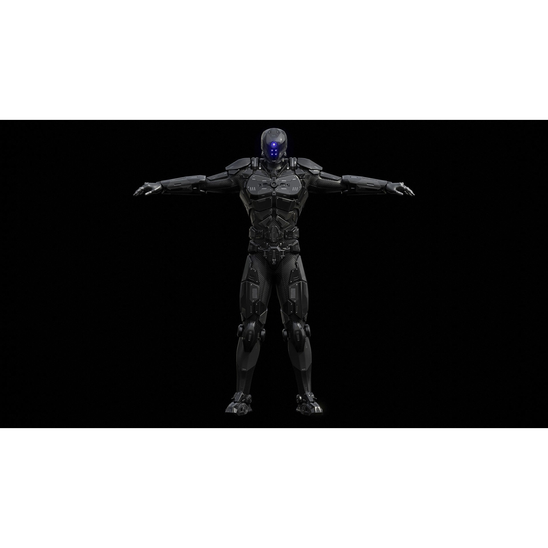 Sci-Fi Soldier Combat Suit - Low-Poly Game-Ready 3D Model - View 23