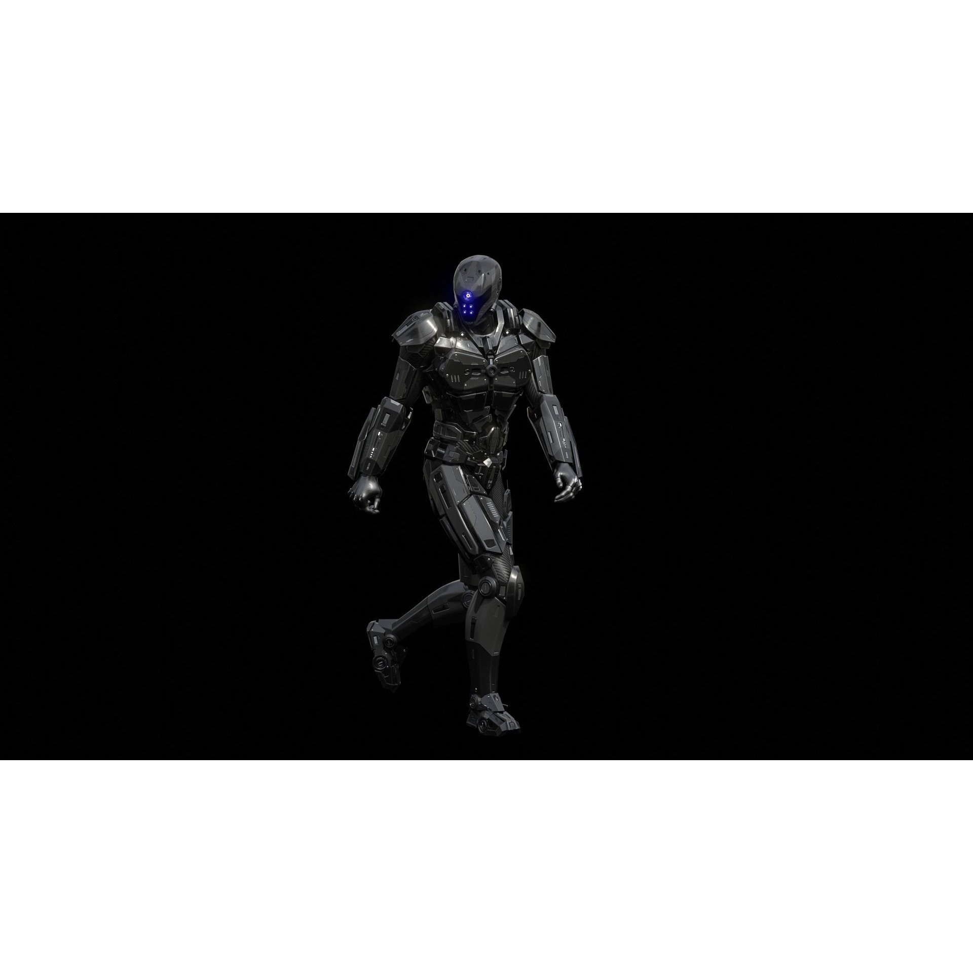 Sci-Fi Soldier Combat Suit - Low-Poly Game-Ready 3D Model - View 29