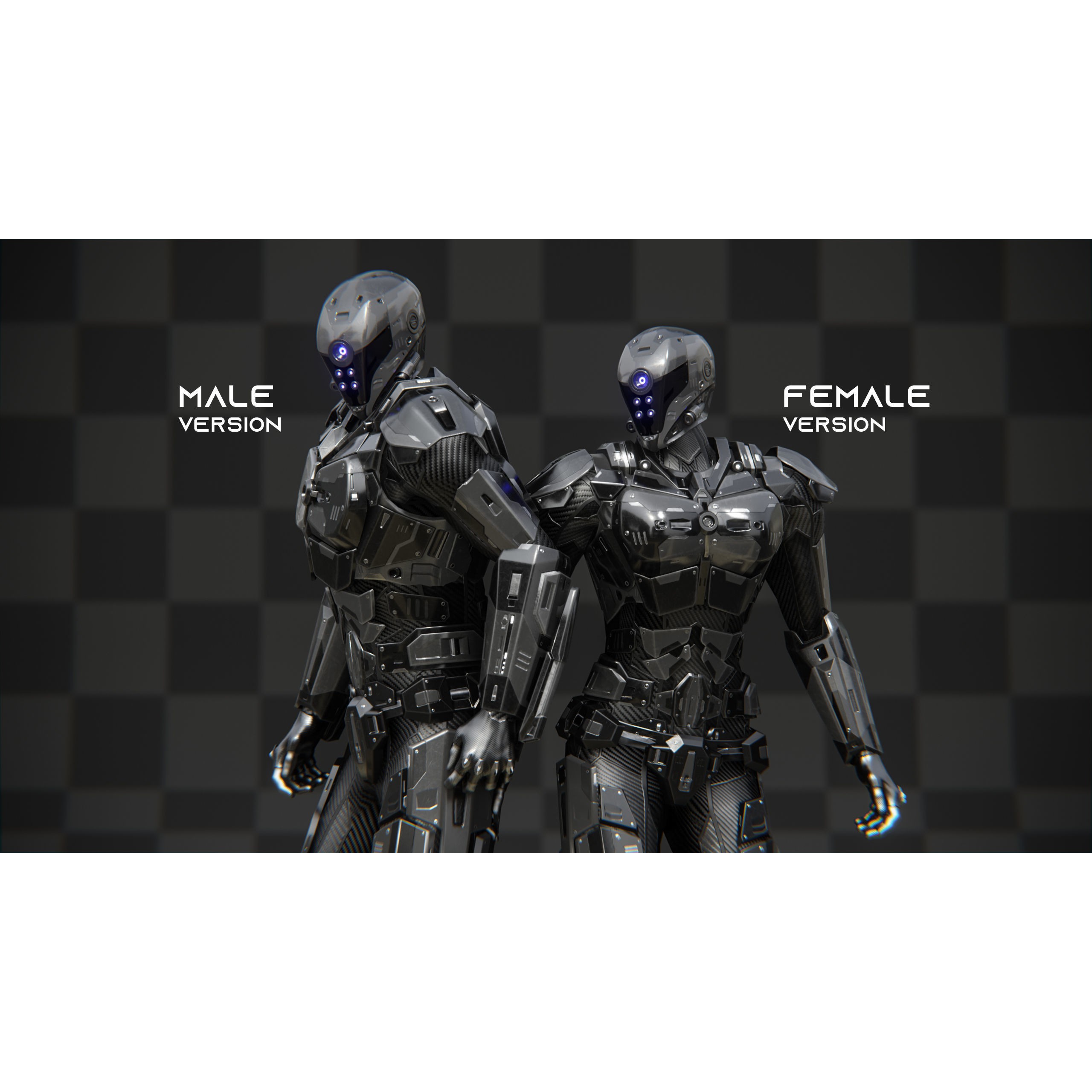 Sci-Fi Soldier Combat Suit - Low-Poly Game-Ready 3D Model - View 3