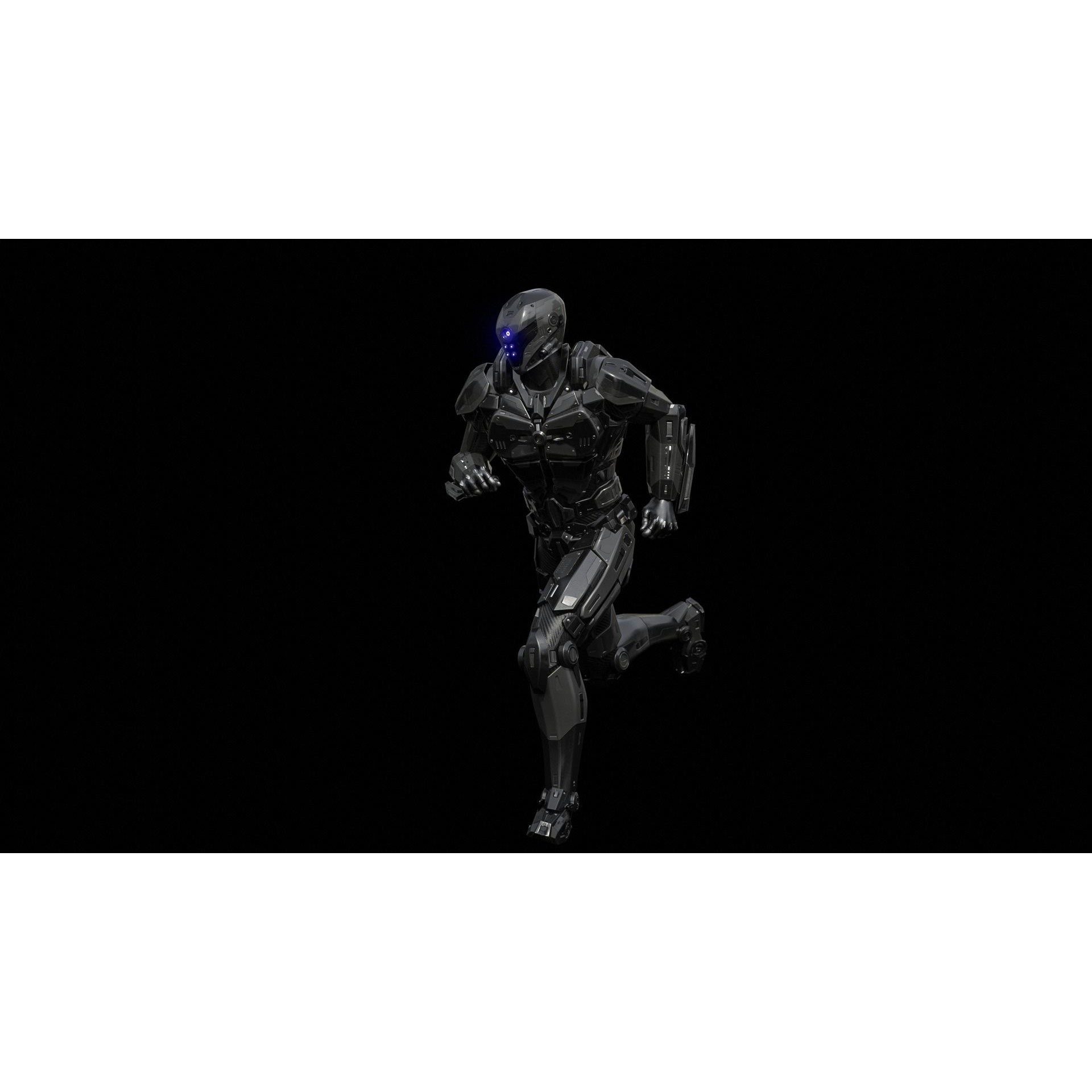 Sci-Fi Soldier Combat Suit - Low-Poly Game-Ready 3D Model - View 30