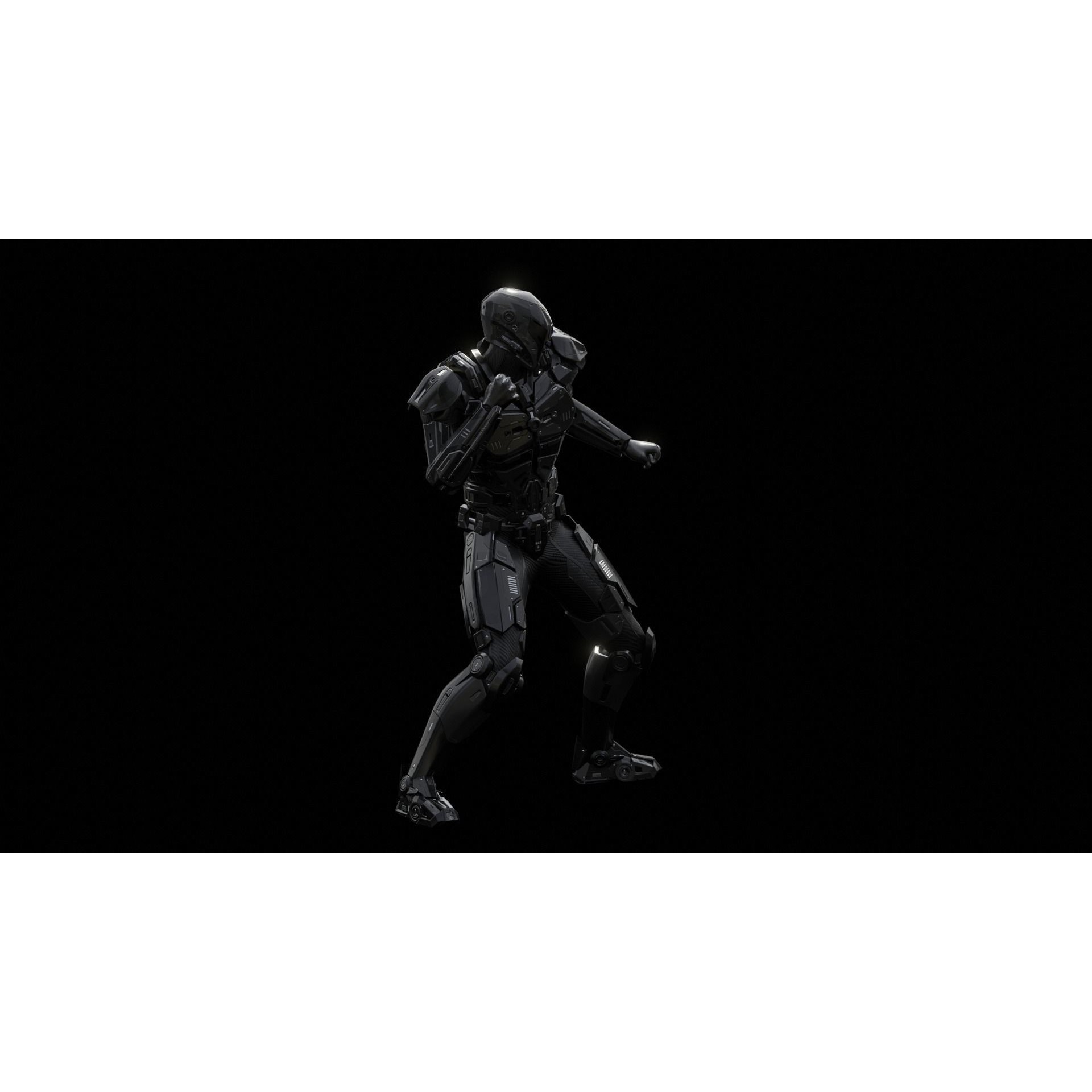 Sci-Fi Soldier Combat Suit - Low-Poly Game-Ready 3D Model - View 33