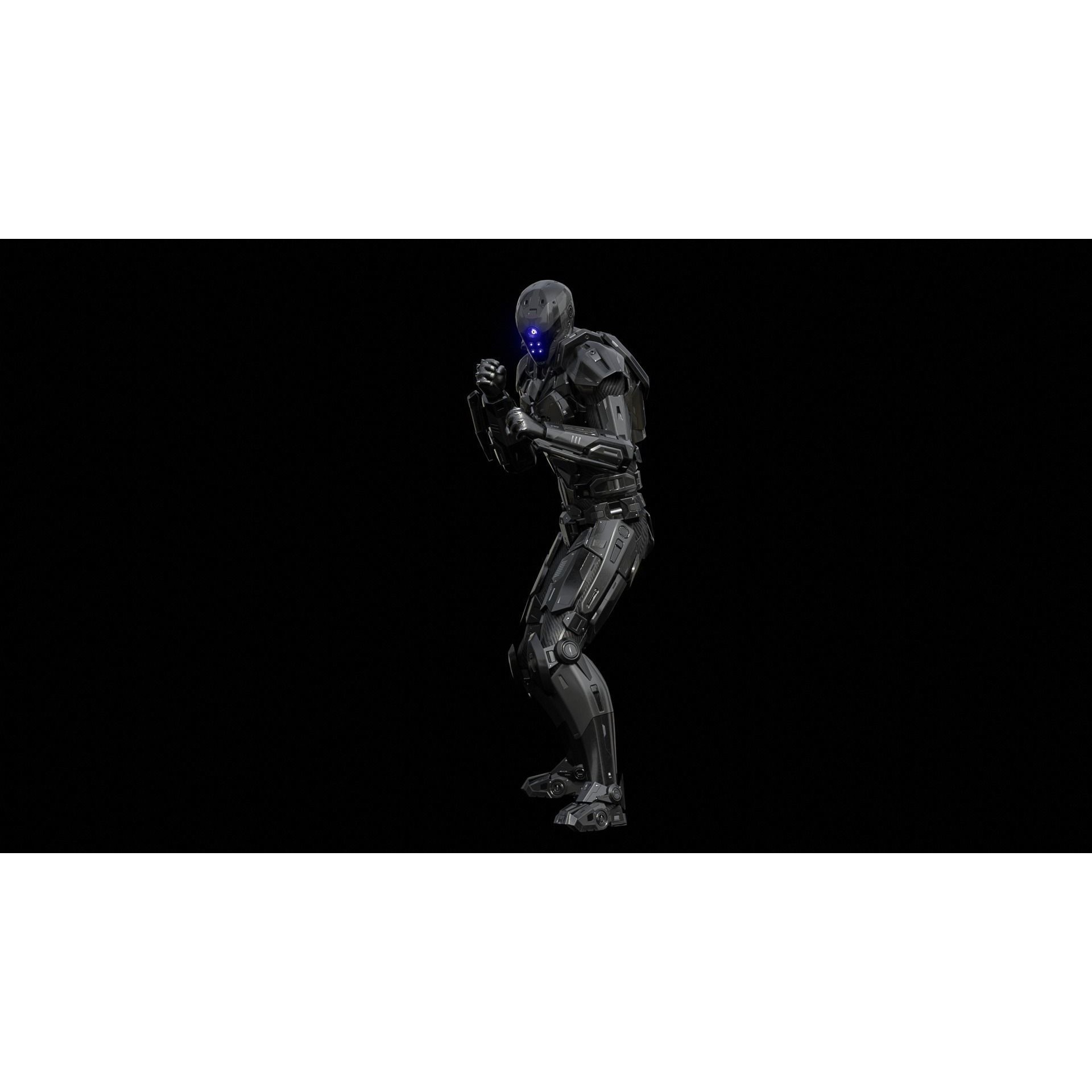 Sci-Fi Soldier Combat Suit - Low-Poly Game-Ready 3D Model - View 34