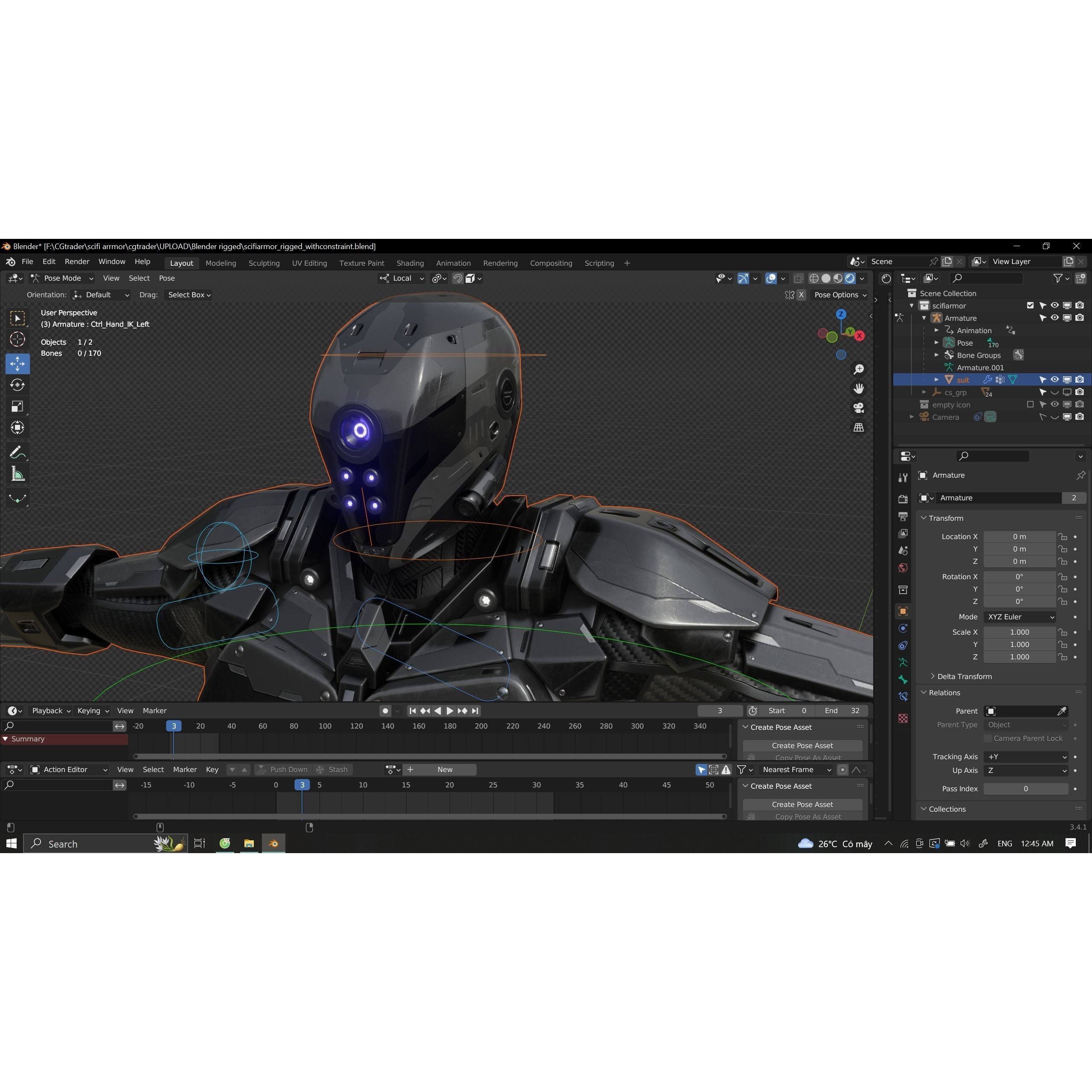 Sci-Fi Soldier Combat Suit - Low-Poly Game-Ready 3D Model - View 35